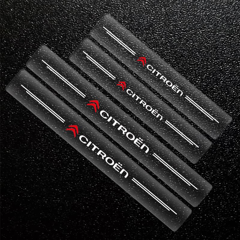4pcs Car Threshold Sticker Scratch Resistant Transparent Film Protector For Citroen C1 C2 C3 C4 C5 C6 C8 C4L DS3 DS4 DS5 LS DS6 Picasso