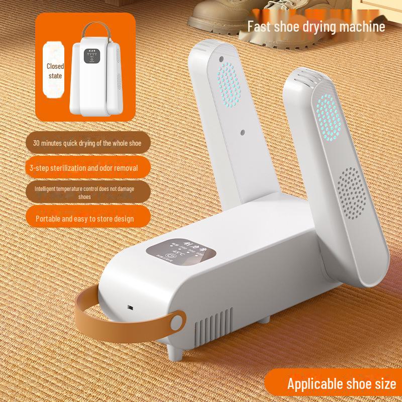 Portable Folding Shoe Dryer: Intelligent Timing, Fast Heating, Deodorizing & Telescopic Dehumidification