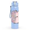 1PC Pink Guinea Pig Cute Cartoon Print 750ml Color Plastic Sports Water Bottle Leakproof Flip Straw Lid Suitable for Sports Office Home Use