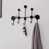 Black 5-hook Wall Key Hook Light Luxury Creative Tree Leaf Decoration Clothing Store Fitting Room Homestay Coat Hook