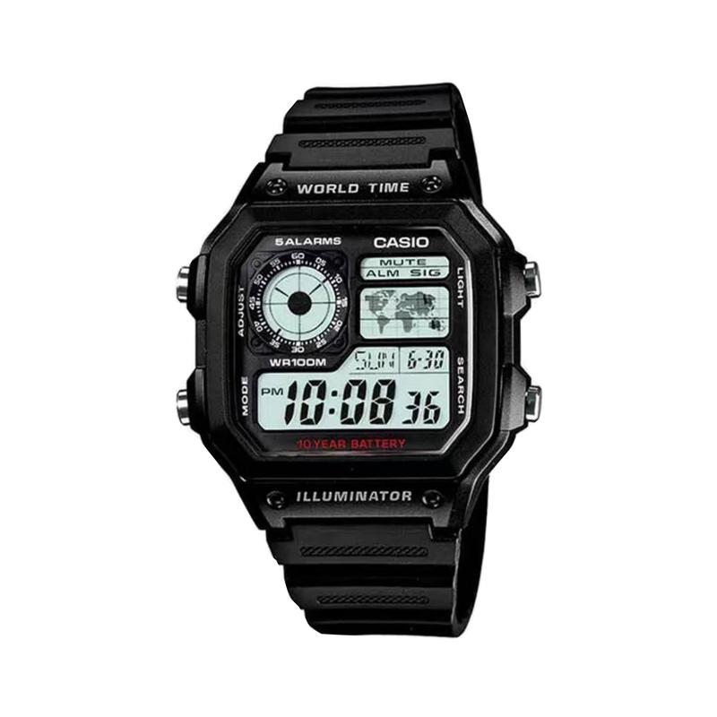 Casio Индивидуальные часы модифицированная серия 100 метров водонепроницаемые Кварцевые Стальной ремешок тот же стиль для мужчин AE-1200WH-1AVD(Команда1078-ГайЧжуан-БайИнь)
