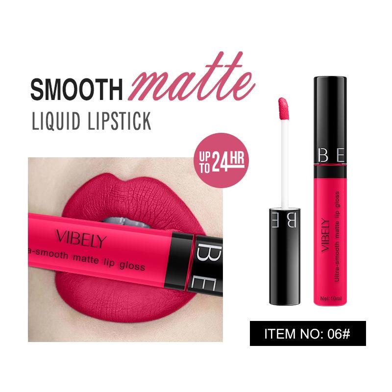 VIBELY Makeup Matte Anti-Stick Lip Glaze Несмываемая долговечная жидкая губная помада