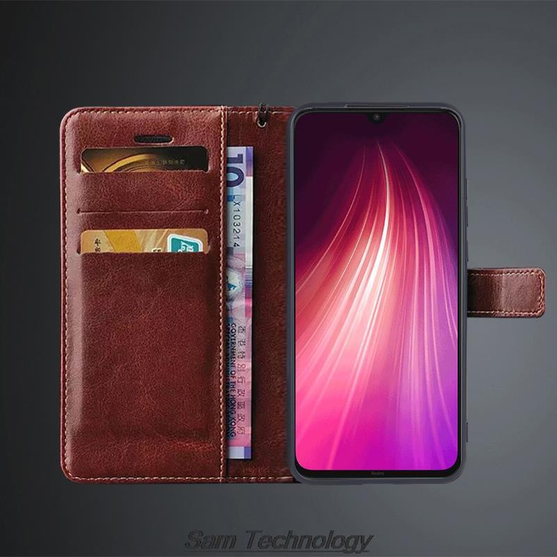Чехол-обложка для держателя карт для Xiaomi Redmi Note 8T из ПУ кожи, откидная обложка, ретро-кошелек, чехол для телефона Redmi Note8T, бизнес-фундас, коке