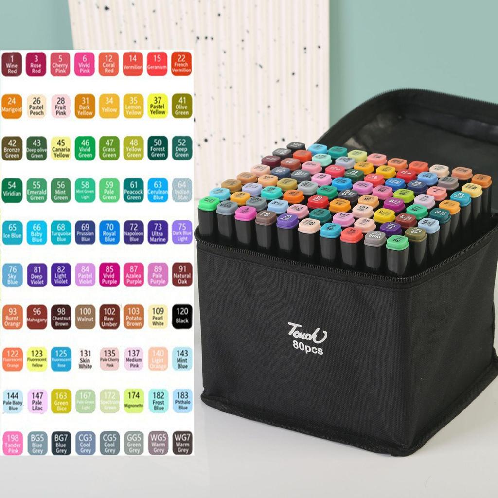 48-цветные спиртовые маркеры с двумя наконечниками: Быстросохнущие кисти на масляной основе для детей и студентов