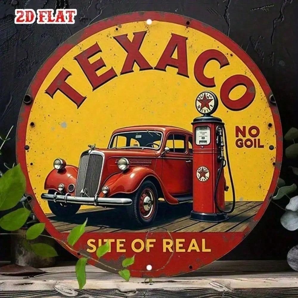 Винтажная металлическая табличка Texaco 12x18 дюймов Ретро Бензиновый Гаражный Декор Искусство для Мужской Комнаты