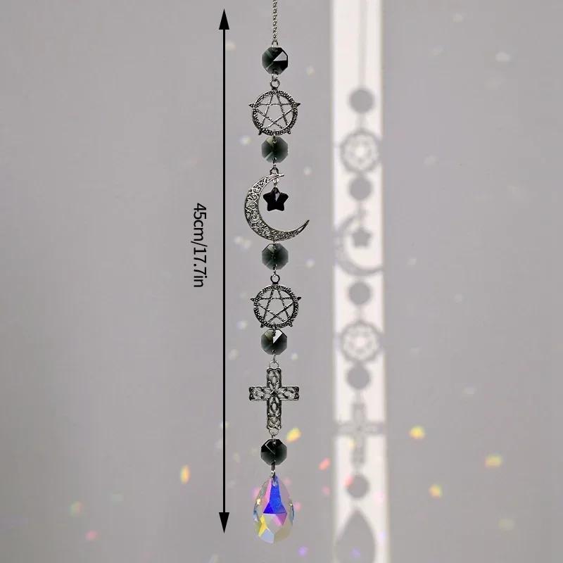 Crystal Suncatcher Sun Moon Tree Wind Chime Prisms Hanging Angel Butterfly Pendants Rainbow Chaser Garden Decor Window Drop Bell