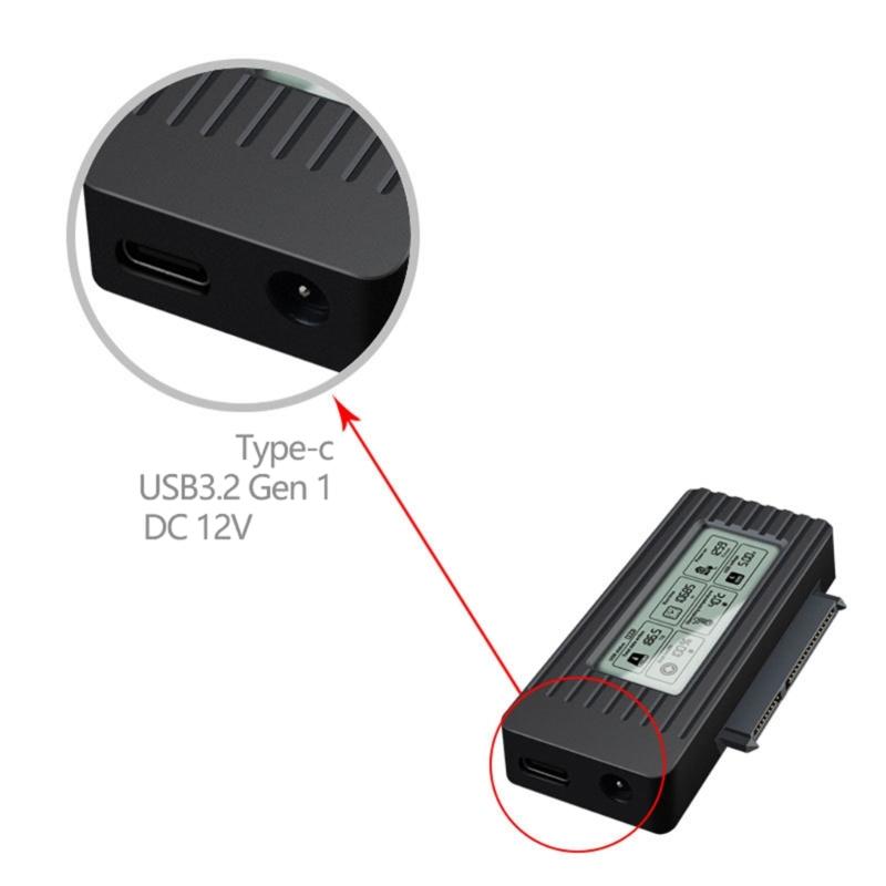 Корпус для жесткого диска USB3.1 2,5/3,5 дюйма, адаптер для жесткого диска, корпус, светодиодный дисплей, кабель для диска
