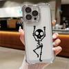 Black Skull Cute Phone Case for iPhone 17E 11 13 15 16 17 Pro Max 14 Plus 17Air 16E 13 Pro 12 17Pro Soft Shockproof Clear Cover