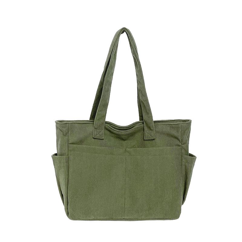 Вельветовая сумка-тоут в стиле ретро - многокарманная, вместительная сумка.