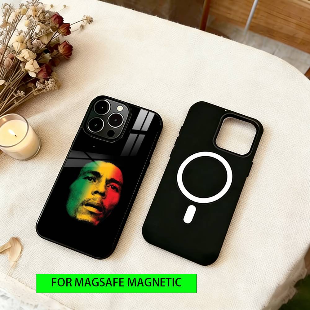 Bob Marley Singer Phone Case For iPhone17,16,15,14,13,12,11 Plus,Pro Magnetic with Magsafe Wireless Charging