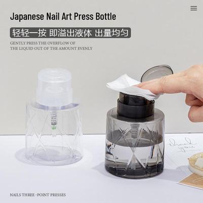 Пузатый пресс-флакон для нейл-арта большой вместимости с высокой прозрачностью и замком для дозирования спирта