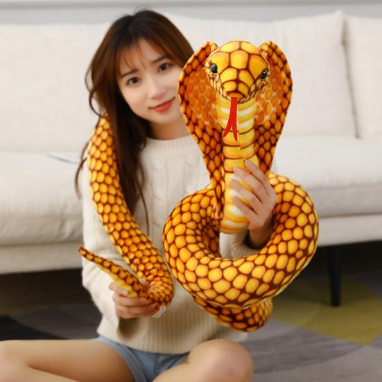 Simulation Snake Plush Toy Realistic Snake Skin Giant Cobra Plushies Funny Trick Toy Soft