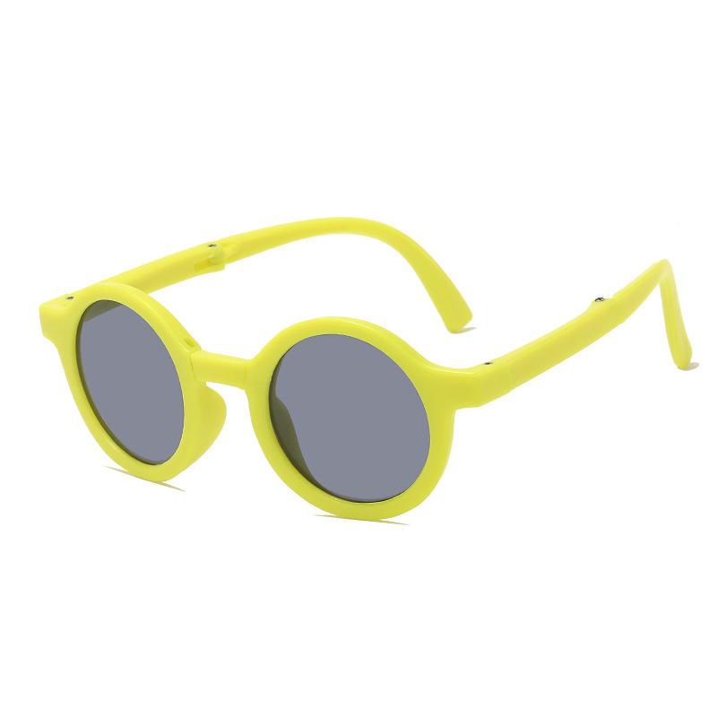 New Folding Children's Sunglasses Fashionable Round Sunglasses Boys and Girls Baby Cute Glasses Sunshade UV Protection