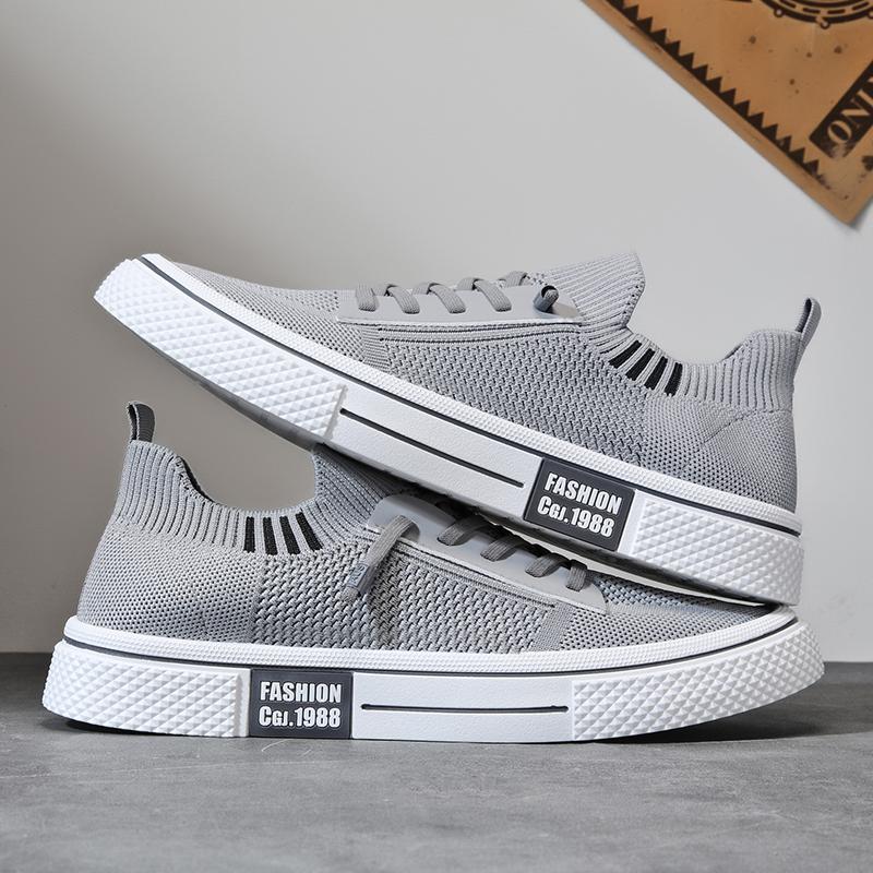 Модная летняя мужская обувь Дышащая Спортивная Легкая Повседневная Мужская Обувь Мягкая Подошва Плоская Подошва Беговая Износостойкая Обувь-Слипоны Сетчатая Обувь