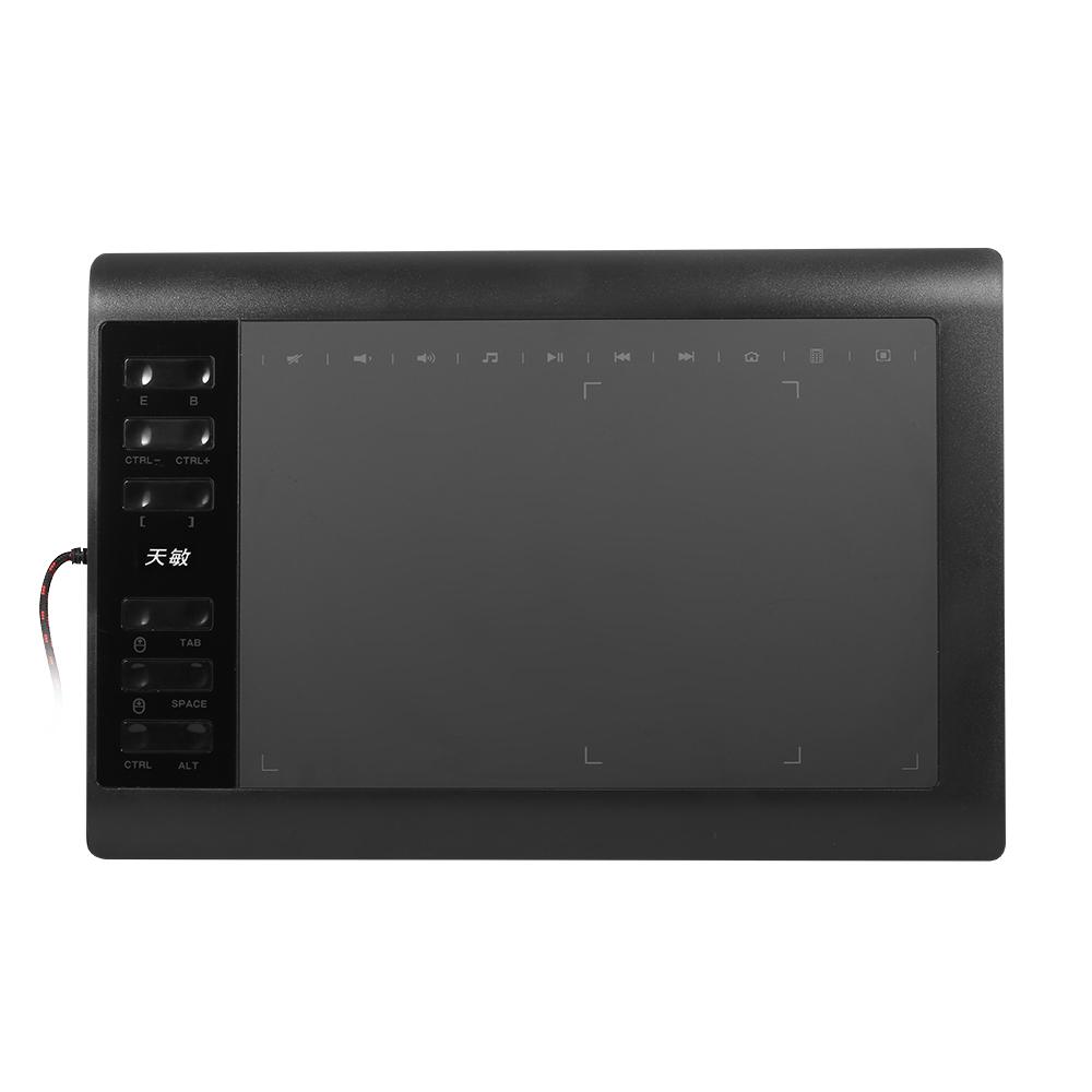 Графический планшет 10moons 1060 Plus 10*6 дюймов Большая доска Эксклюзивная область для рисования на телефоне с 8192 уровнями нажатия Пассивный