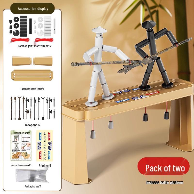 5 Yuan Newcomer Discount: Bamboo Battle Toy for Elementary Boys & Girls - DIY Handmade Desktop Puzzle for Two Players