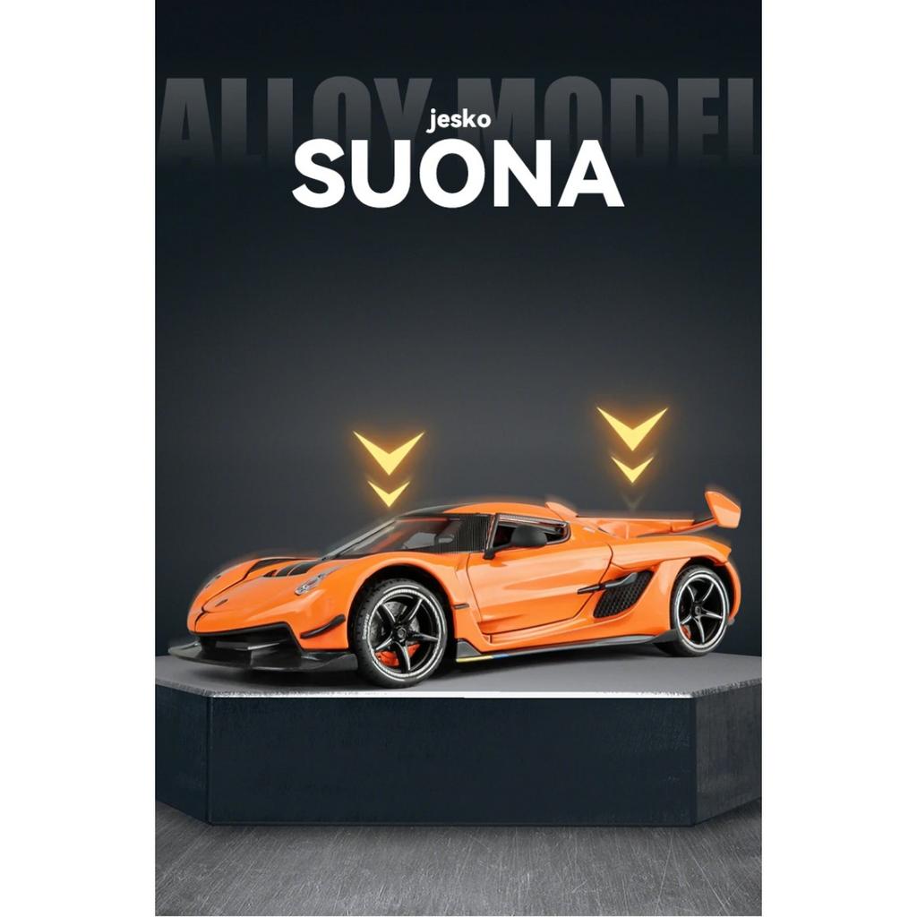 1/24 Koenigsegg Jesko Supercar литая игрушечная модель автомобиля со звуком и светом инерционный механизм детская игрушка коллекционная вещь подарок на день рождения