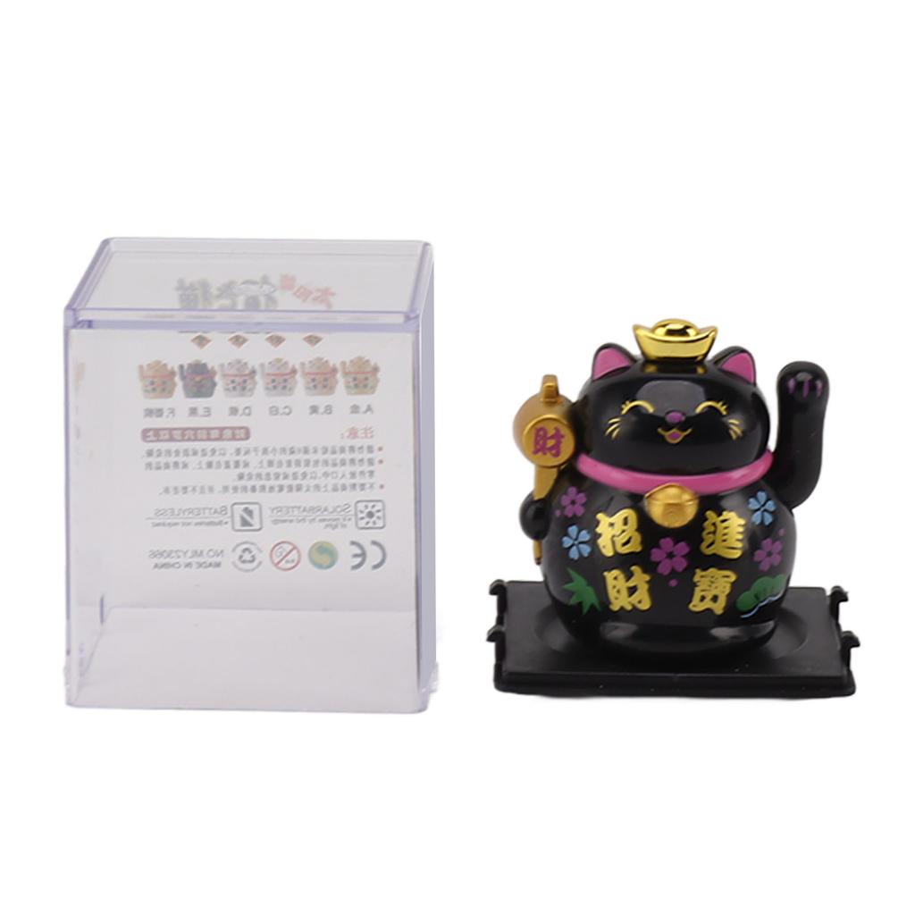 Украшение для дома Lucky Cat, 2-дюймовая солнечная панель, сенсорная фигурка Lucky Fortune Cat для полки стола
