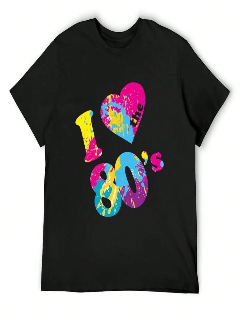 I Love The 80's T-Shirt Plus Size Clothes Anime Stuff Customs Plus Size Tops unisex's Cotton T-Shirt