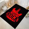 Red Electric Guitar "Just Rock" Design Non-slip rug suitable for living room and bedroom sofas