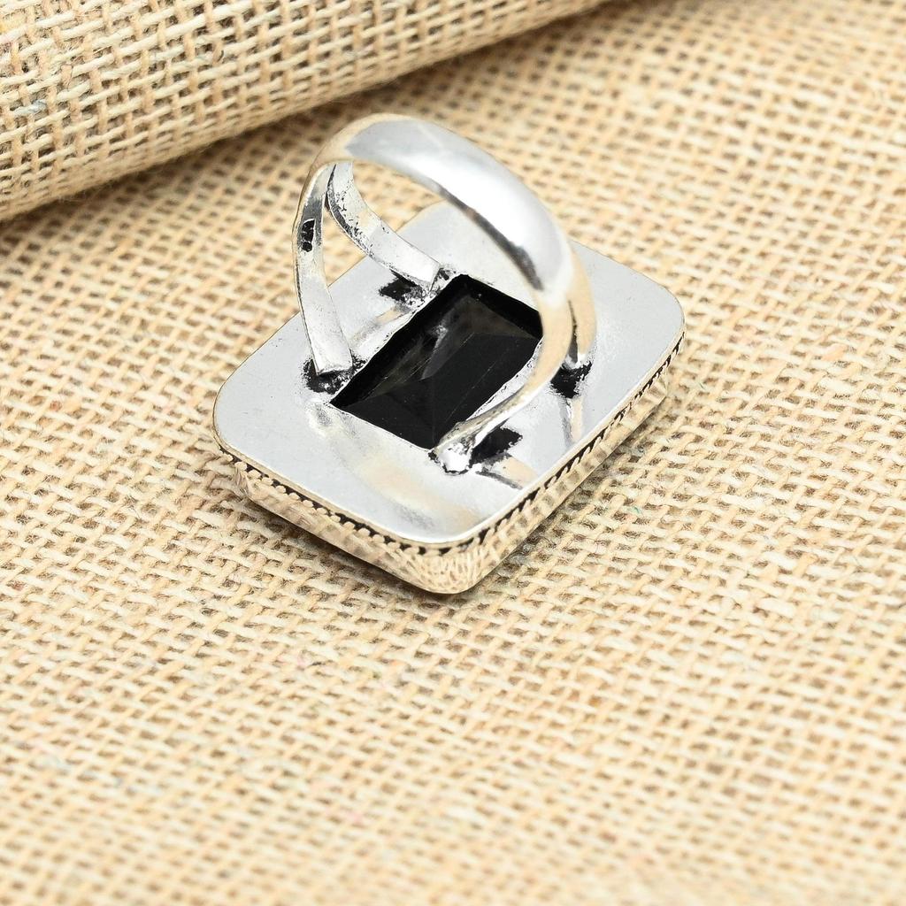 Хороший черный шпинель драгоценный камень стерлингового серебра 925 пробы ювелирные изделия ручной работы кольцо обещания