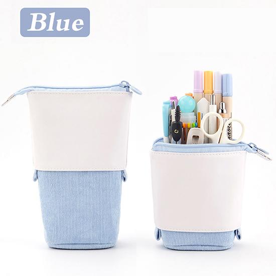 Портативная ручка-карандаш телескопический держатель большой емкости канцелярские принадлежности школьный пенал на молнии телескопическая вельветовая сумка для ручек из искусственной кожи косметичка