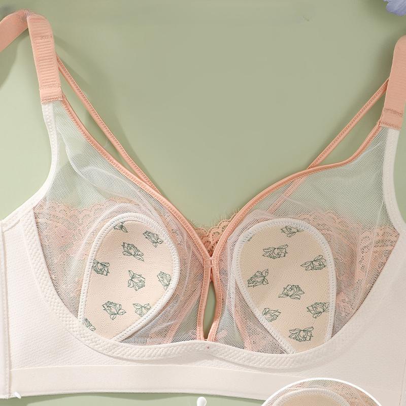Французский тонкий кружевной сексуальный регулируемый дышащий бюстгальтер без стального кольца