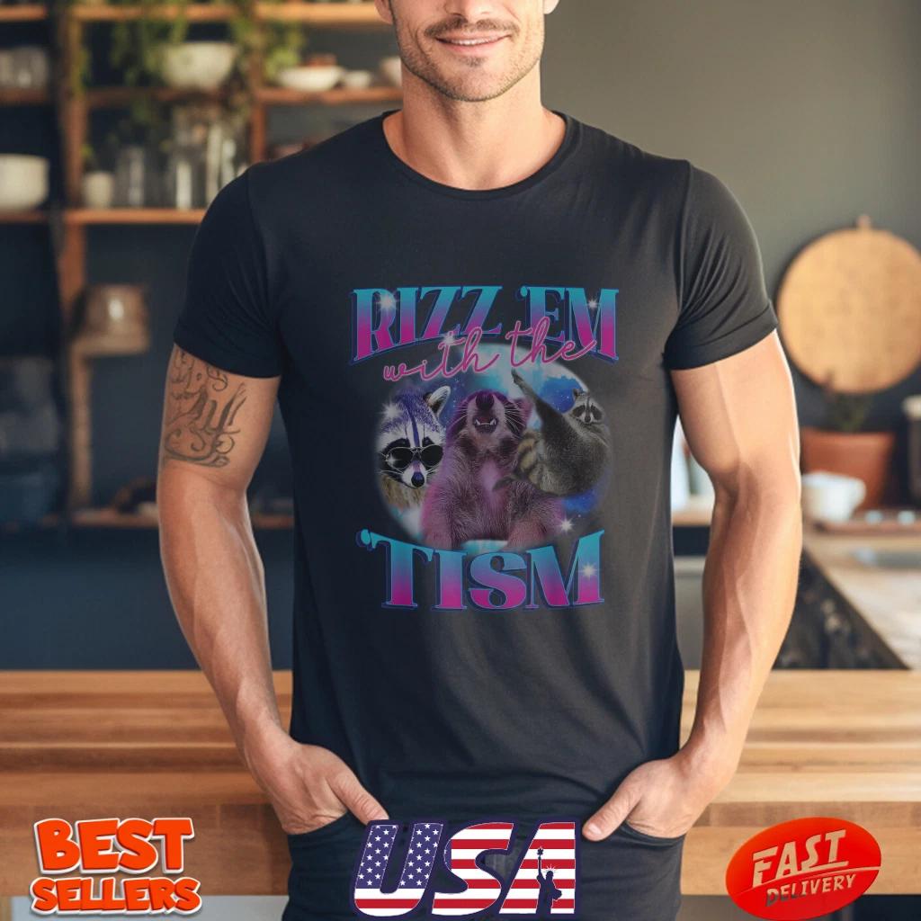 Autism Funny Rizz Em With The Tism Meme Autistic Opossum T-Shirt