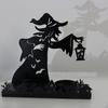 Хэллоуин ведьма подсвечник смола, фигурки призраков жуткие настольные статуи украшения для домашнего декора сада