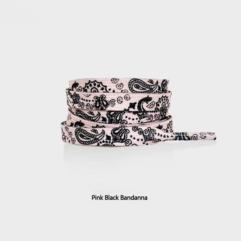 Gilding Flat Shoe Laces Cashew Flower Shoelaces for Sneakers Hand-painted Sports Casual Basketball Tennis Shoelace Shoestrings