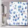 Синий мелкий цветочный узор Занавеска для ванной Занавеска для душа в ванной комнате Водонепроницаемая с 12 крючками Домашний декор Бесплатная доставка