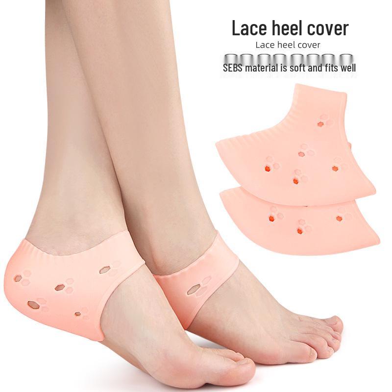 Women's Lace Heel Protectors - SEBS Anti-Cracking Foot Care Socks