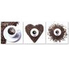 Feeby Set of three pictures canvas print, Coffee heart