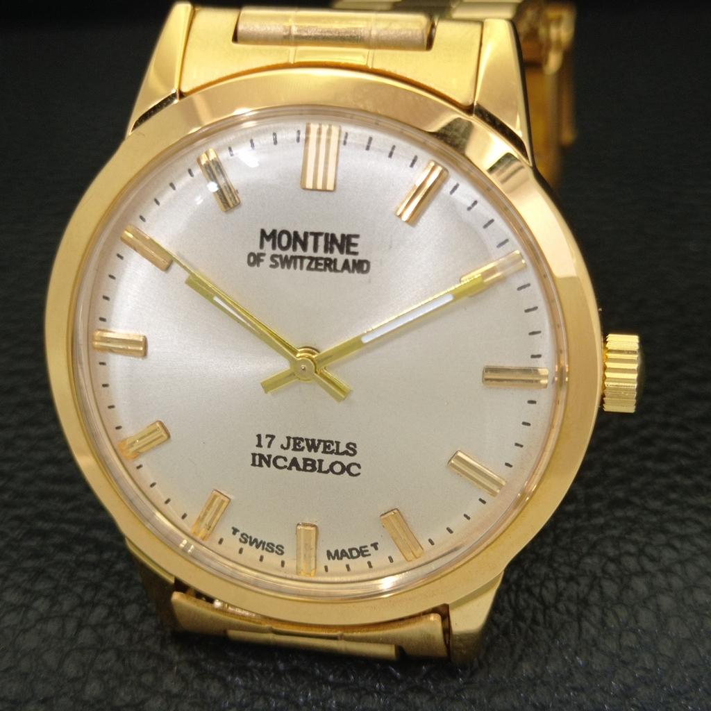 ВОССТАНОВЛЕННЫЕ ВИНТАЖНЫЕ МУЖСКИЕ ЧАСЫ MONTINE OF SWITZERLAND 17J С ПОЗОЛОЧЕННЫМ КАЧЕСТВОМ a285407-12 Montine-a285407-3