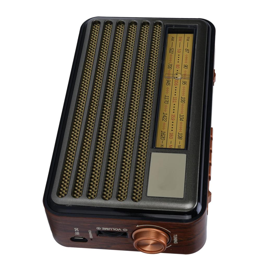 Маленький Bluetooth-радиодинамик в винтажном ретро-стиле, портативный, работающий на солнечной батарее, для наружного освещения