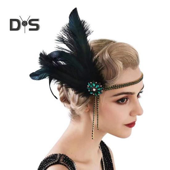 Комплект украшений 1920-х годов, повязка на голову, перчатки, серьги, сверкающие серьги, головной убор с пайетками, бусины, аксессуары для ролевых игр