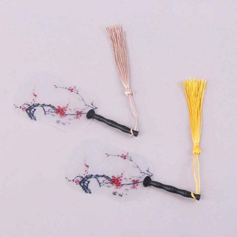 2Pcs 1:12 Dollhouse Miniture Simulation Palm-Leaf Fan Model Toy Home Decoration Accessories