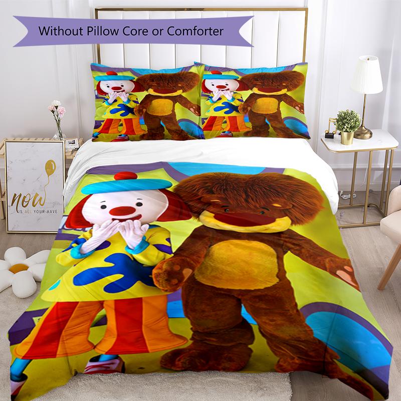 3pcs JoJo's Circus Bedding Set Duvet Cover Closure Includes 1 Duvet Cover & 2 Pillowcases, Soft and Comfortable for All Seasons.