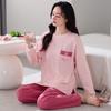 Пижама женская из чистого хлопка с длинным рукавом, весенне-осенняя, свободная, повседневная, большого размера, для женщин, хлопковый комплект для дома