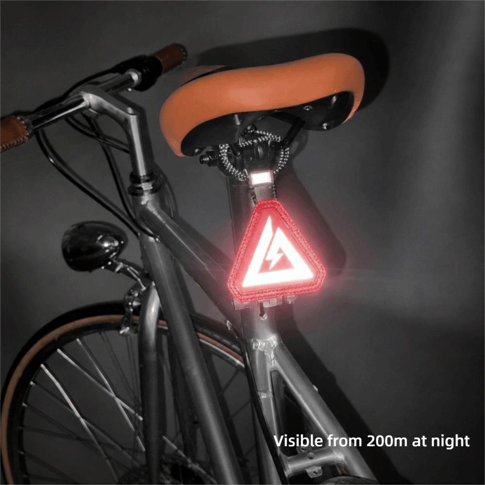 PU Leather Triangle Reflective Pendant Reflective Safety Warning Pendant Bicycle Accessories