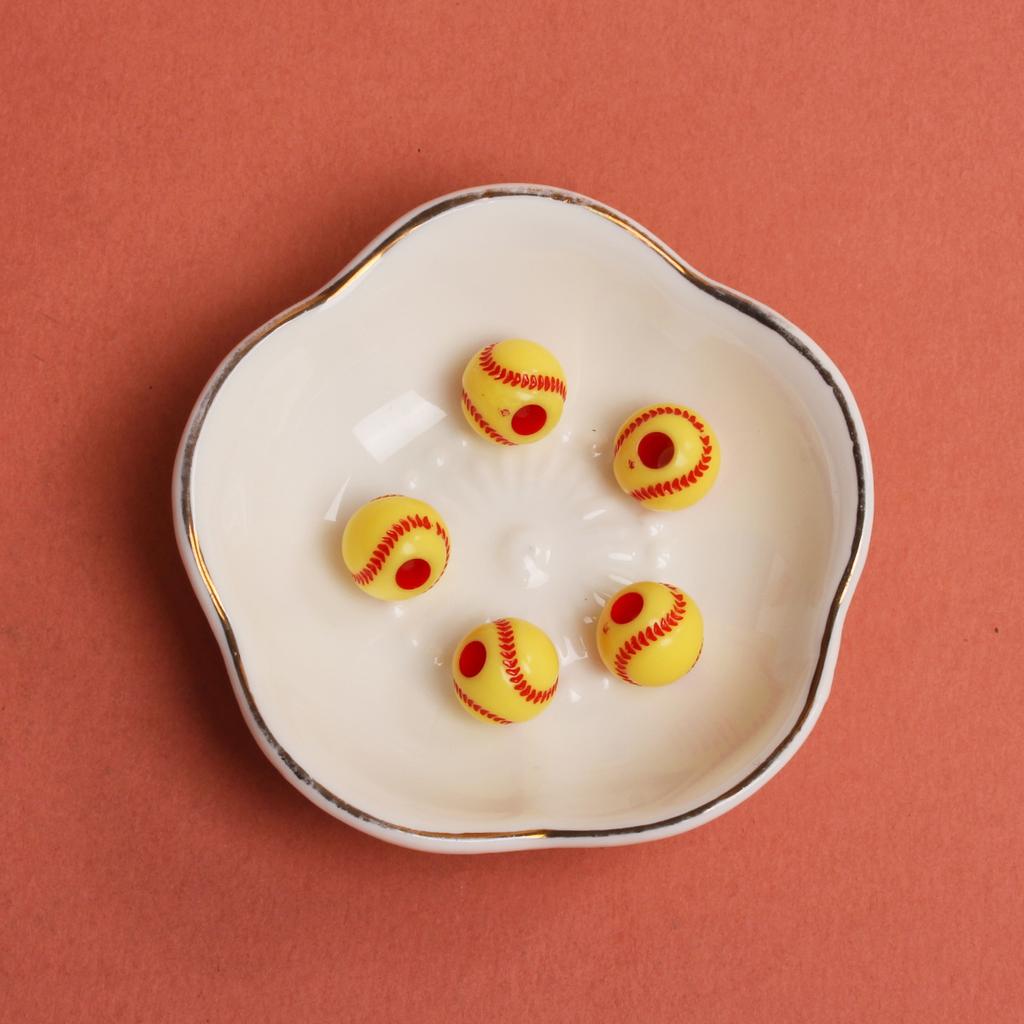 Хорошие подвески, круглые футбольные бусины с отверстием, акриловые, 5 шт., свободные бусины, футбольный мяч, 11 мм, 15,5 мм, баскетбольные браслеты, принадлежности для изготовления ювелирных изделий