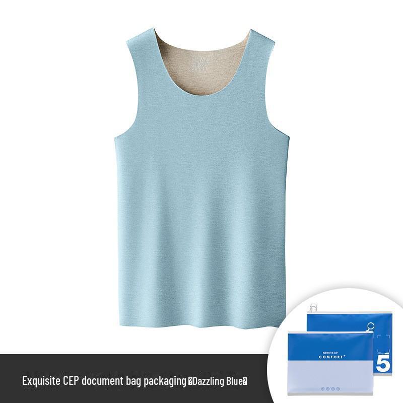 Мужской бесшовный терможилет из шелка и шерсти - утолщенный бархат, без рукавов, осенне-зимняя одежда