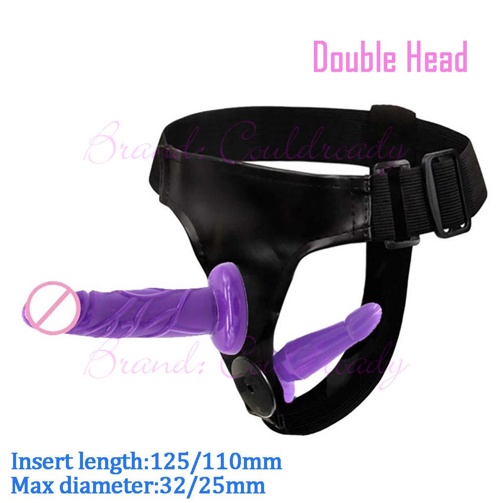 Double Penis Dual Ended Strapon Ultra Elastic Harness Belt Strap On Dildo Adult Sex Toys for Woman Couples Anal Soft Dildos