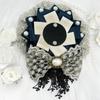 Lace Ribbon Oshikatsu Magnet Otakukatsu 57mm 75mm Rosette/Navy [Used]