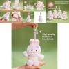 Cartoon Style Bunny Plush Doll With Hanging Loop For Car Keychains And Backpack Accessories