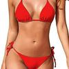 Solid Color European & American Style Three-Point Bikini Beach Swimsuit