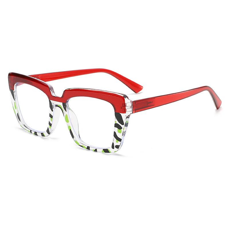 European and American large frame spring leg reading glasses in the elderly fashion color matching bean flower reading glasses