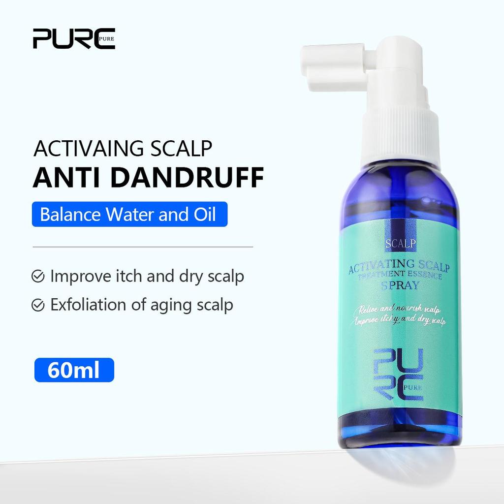 PURC Scalp Treatment Essence Spray Anti-Dandruff  Anti-itchy Exfoliating Oil Control Anti Hair Loss 60ml