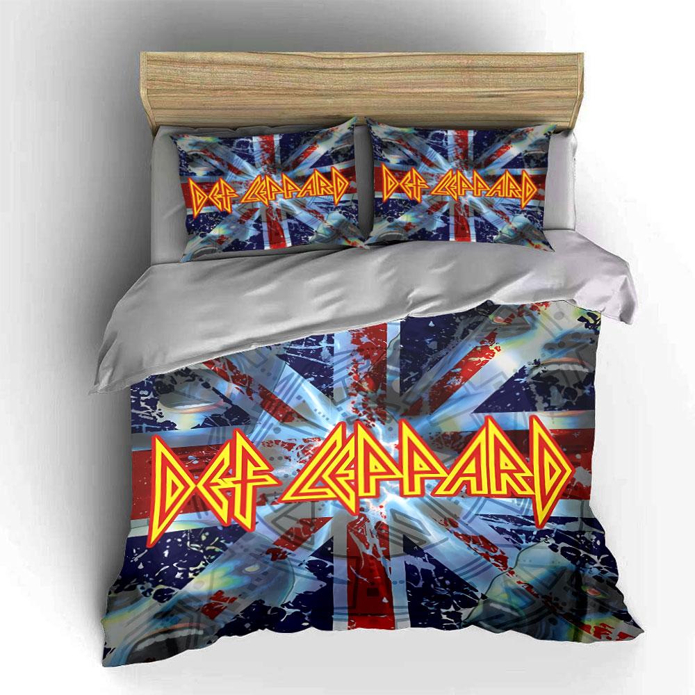 Union Jack Def Leppard Bedding Bedding Duvet Cover Set Duvet Cover Pillowcases (1 * Duvet Cover 2 * Pillowcases, without duvet insert)