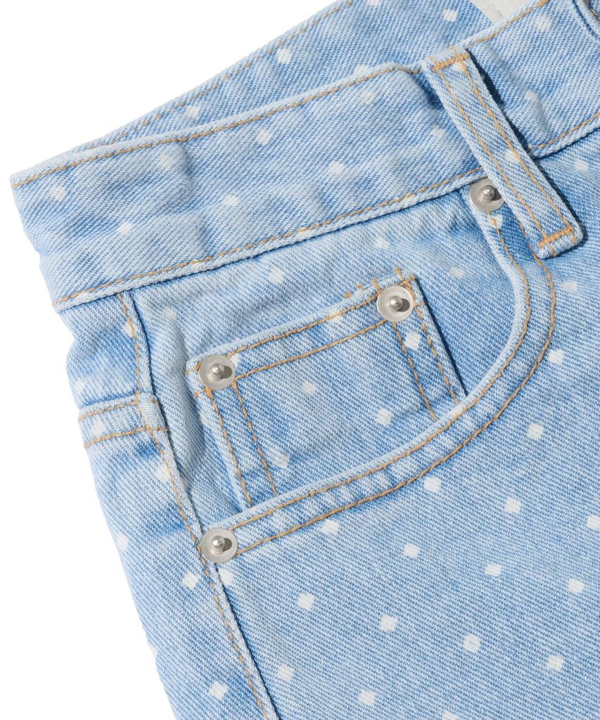 CARGOBROS FOR WOMAN Dot Cutoff Denim Shorts (Light Wash)